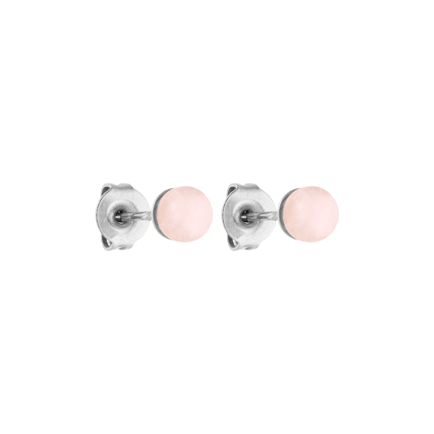 Ohrringe Rose Quartz mit einer Perle aus Rosenquarz