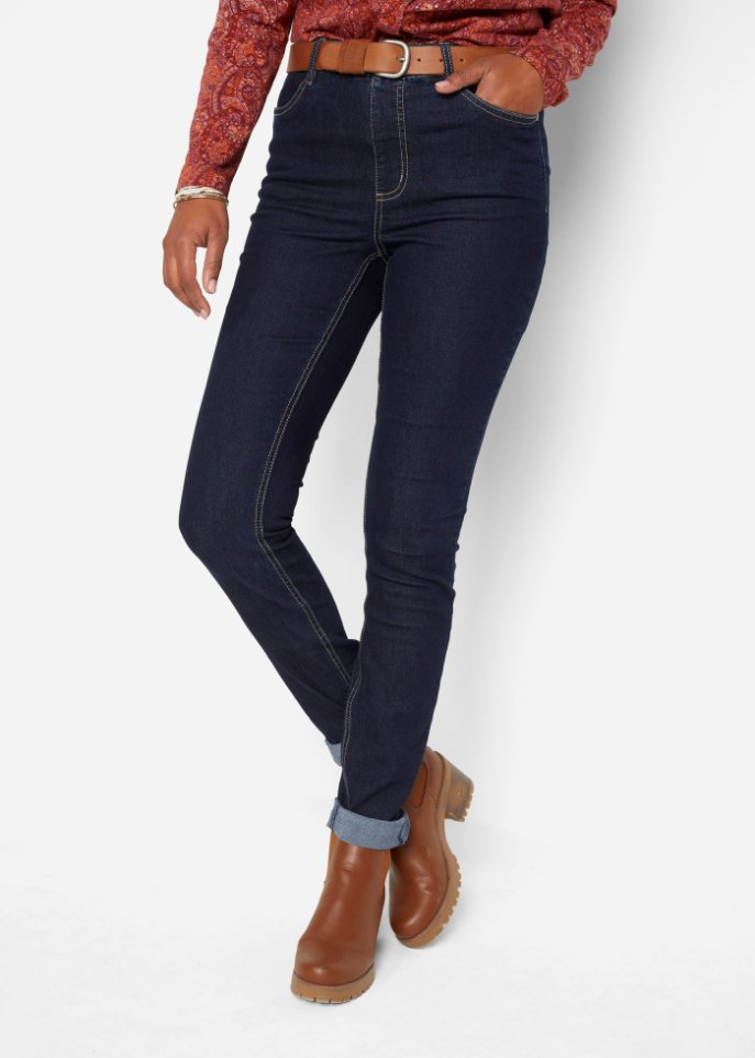 High-Waist-Stretch-Jeggings mit breitem Bequembund