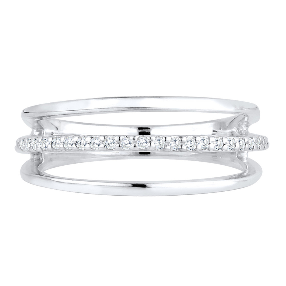 Elli Elli Bague Lagen Zirkonia 925er Sterling Silber Bague