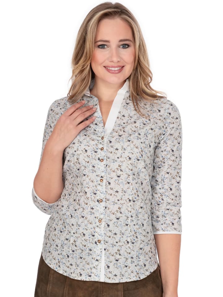 OS-Trachten Bluse 450000-4300 in mittelblau günstig kaufen