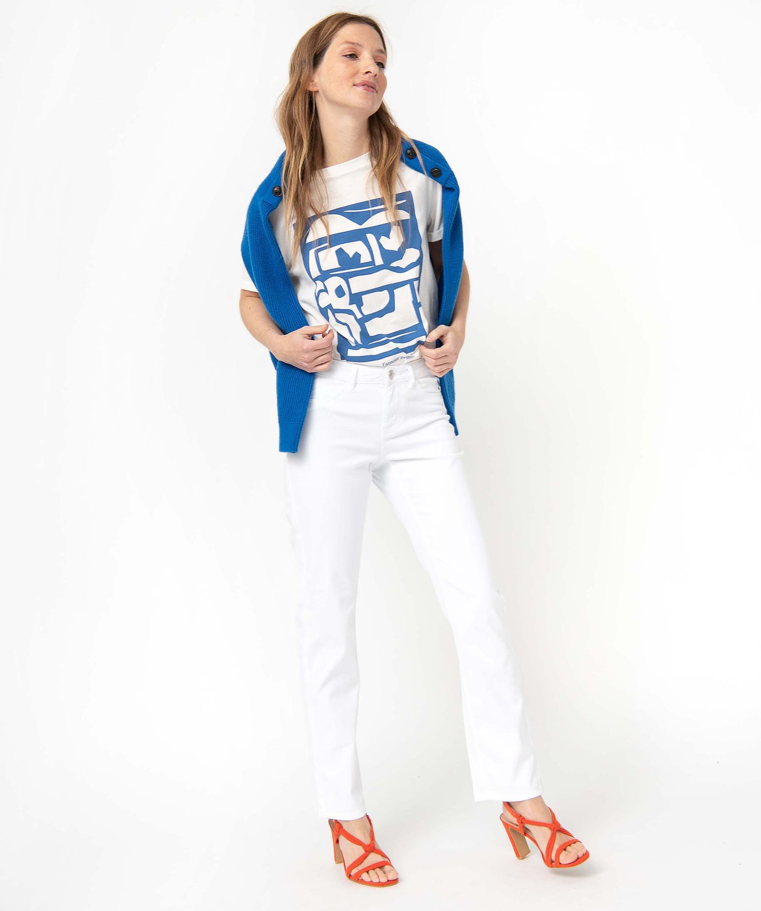 Jean femme coupe Regular - L26 blanc | GEMO