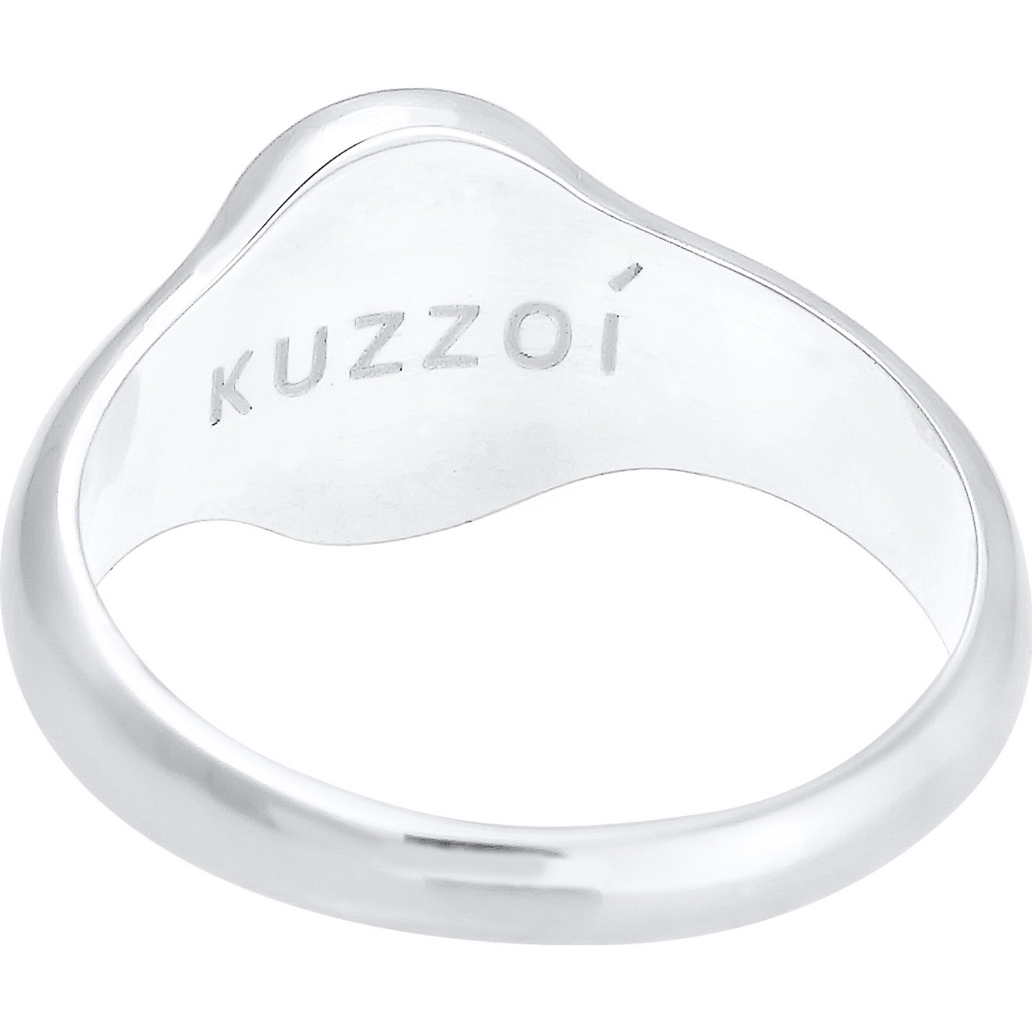 KUZZOI Podstawowy, minimalistyczny, solidny, solidny pierścień sygnetowy dla mężczyzn – srebro (925/1000)