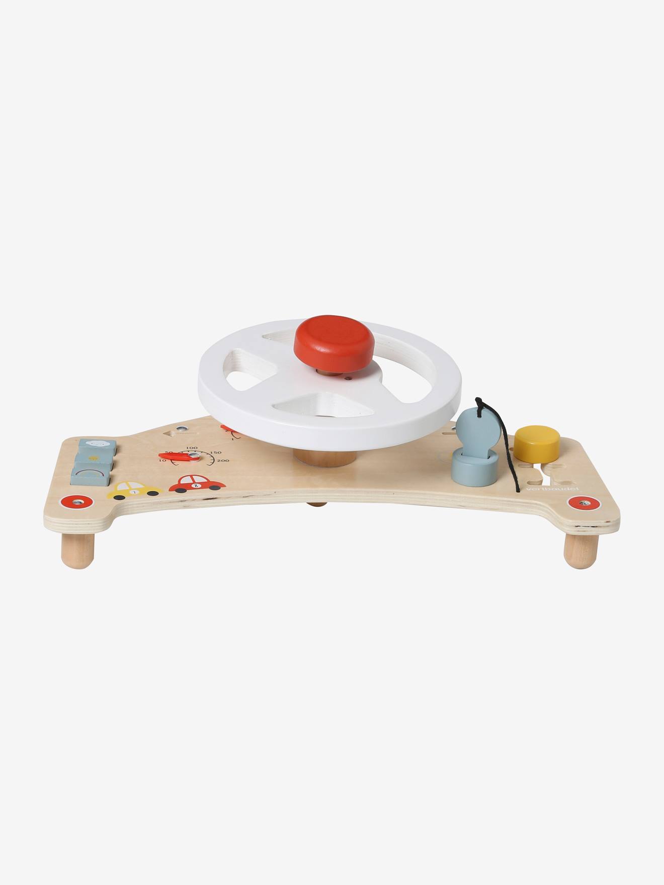 Vertbaudet Spiel-Lenkrad aus Holz FSC - beige