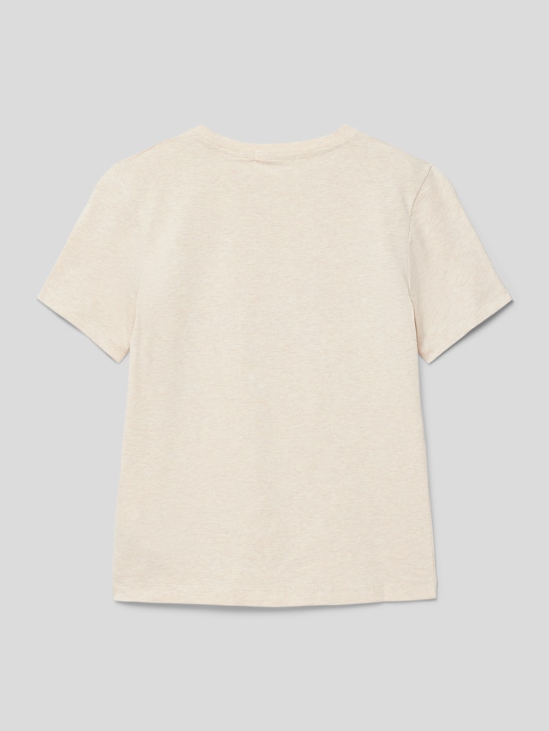 T-Shirt mit Label-Print in ecru