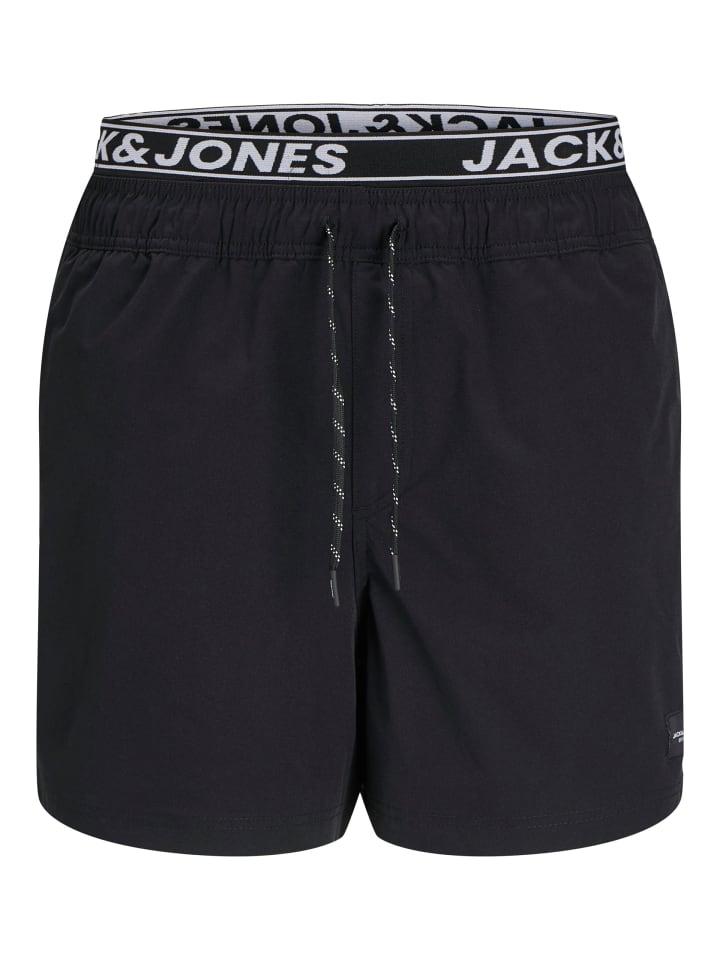 JACK & JONES Junior Badeshorts JPSTMAUI JJSWIM DB WB AKM JNR in black günstig kaufen 140