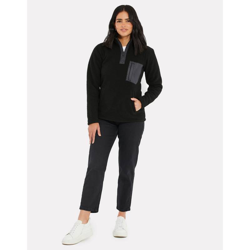 Threadbare THB Pharell 1/4 Zip Fleece Fleecepullover Damen