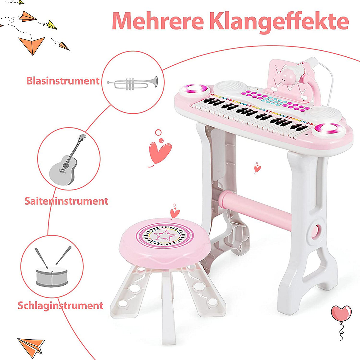 Keyboard mit Hocker & Mikrofon