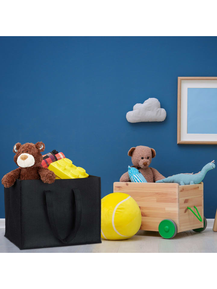 relaxdays Kaminholzkorb in Schwarz - (B)43 x (H)34,5 x (T)36,5 cm günstig kaufen onesize