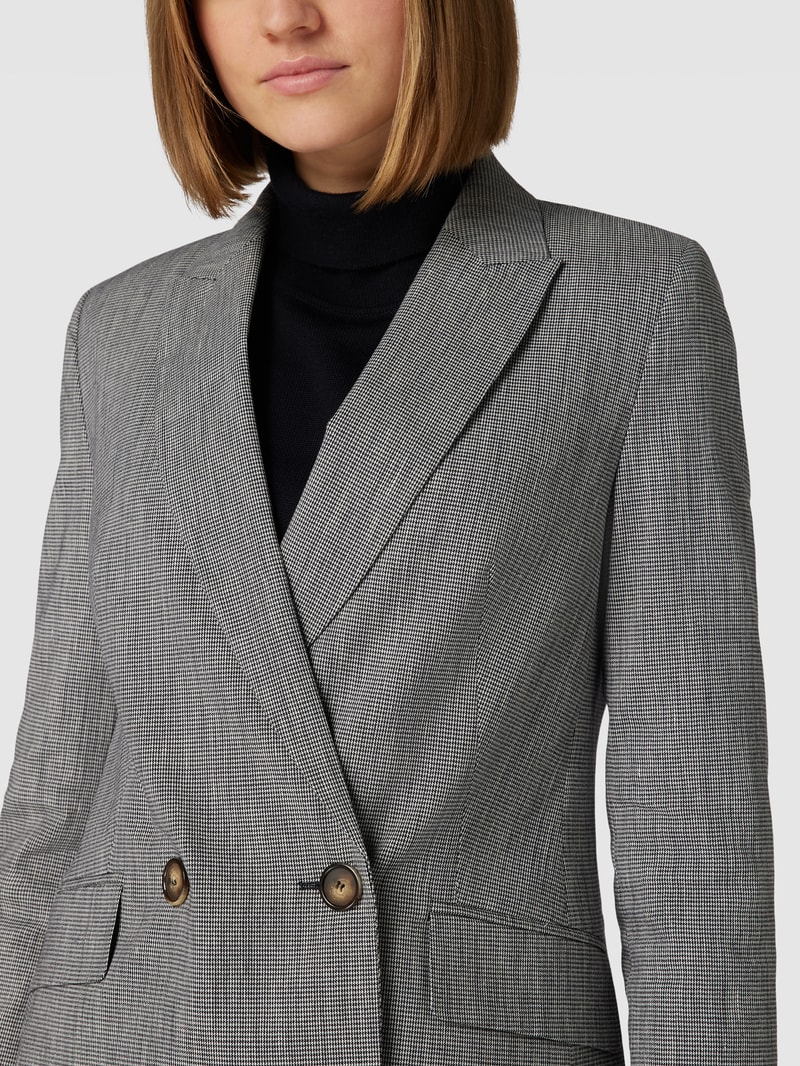 Blazer mit Hahnentrittmuster in marineblau