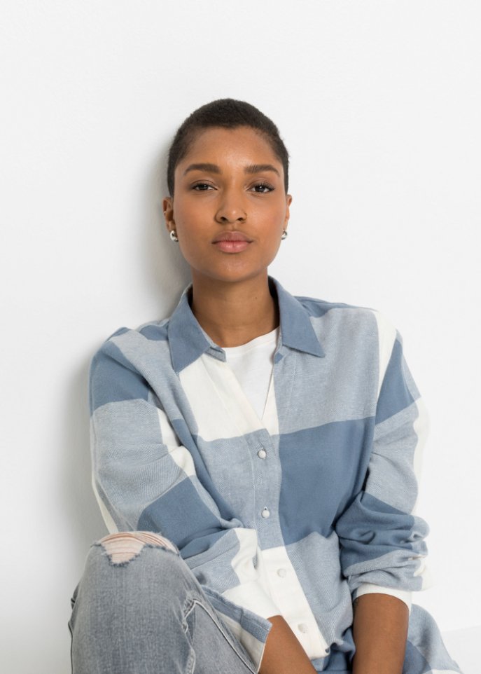 Flanellbluse mit graphischem Muster