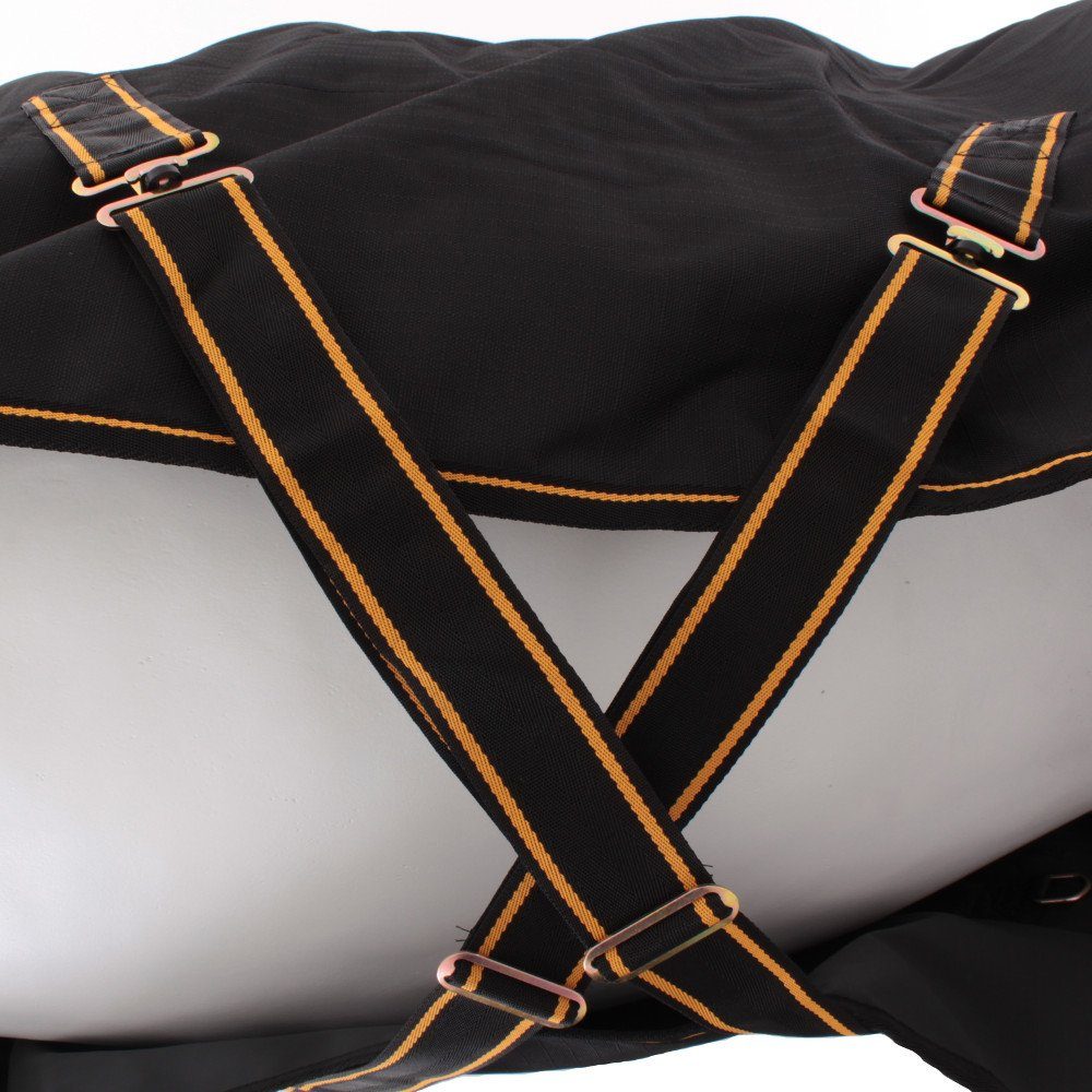 Bucas Pferde-Regendecke Bucas Irish Turnout Light 50g + Neck Set 1200D - black/gold