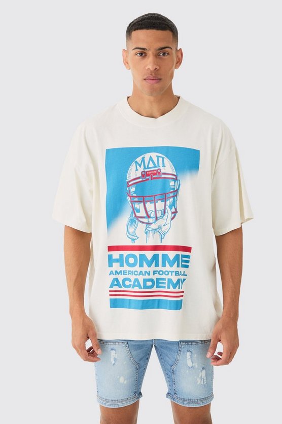 Oversize T-Shirt mit Academy-Print