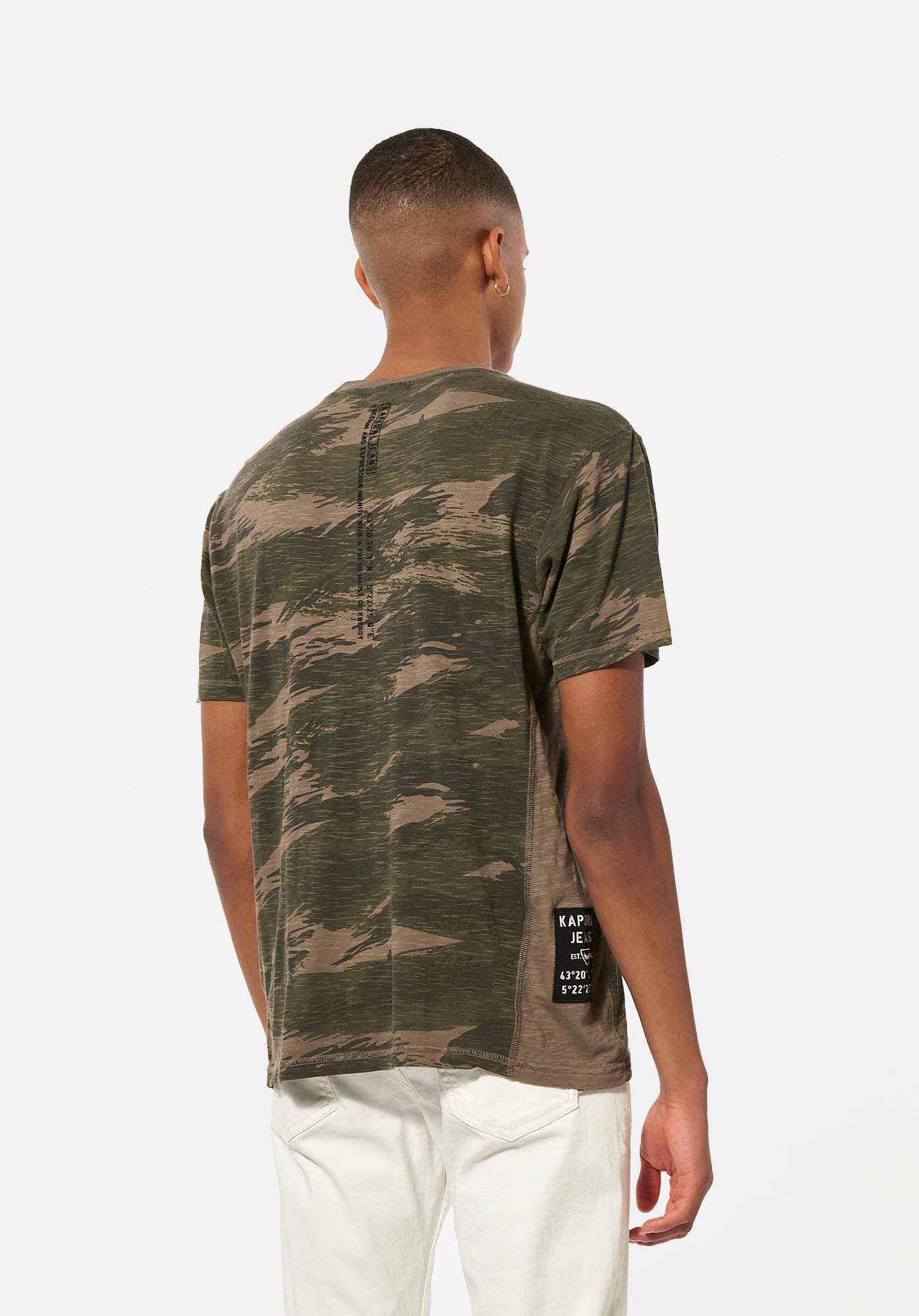 MAEL   T-shirt camouflage kaki Homme en 100% coton