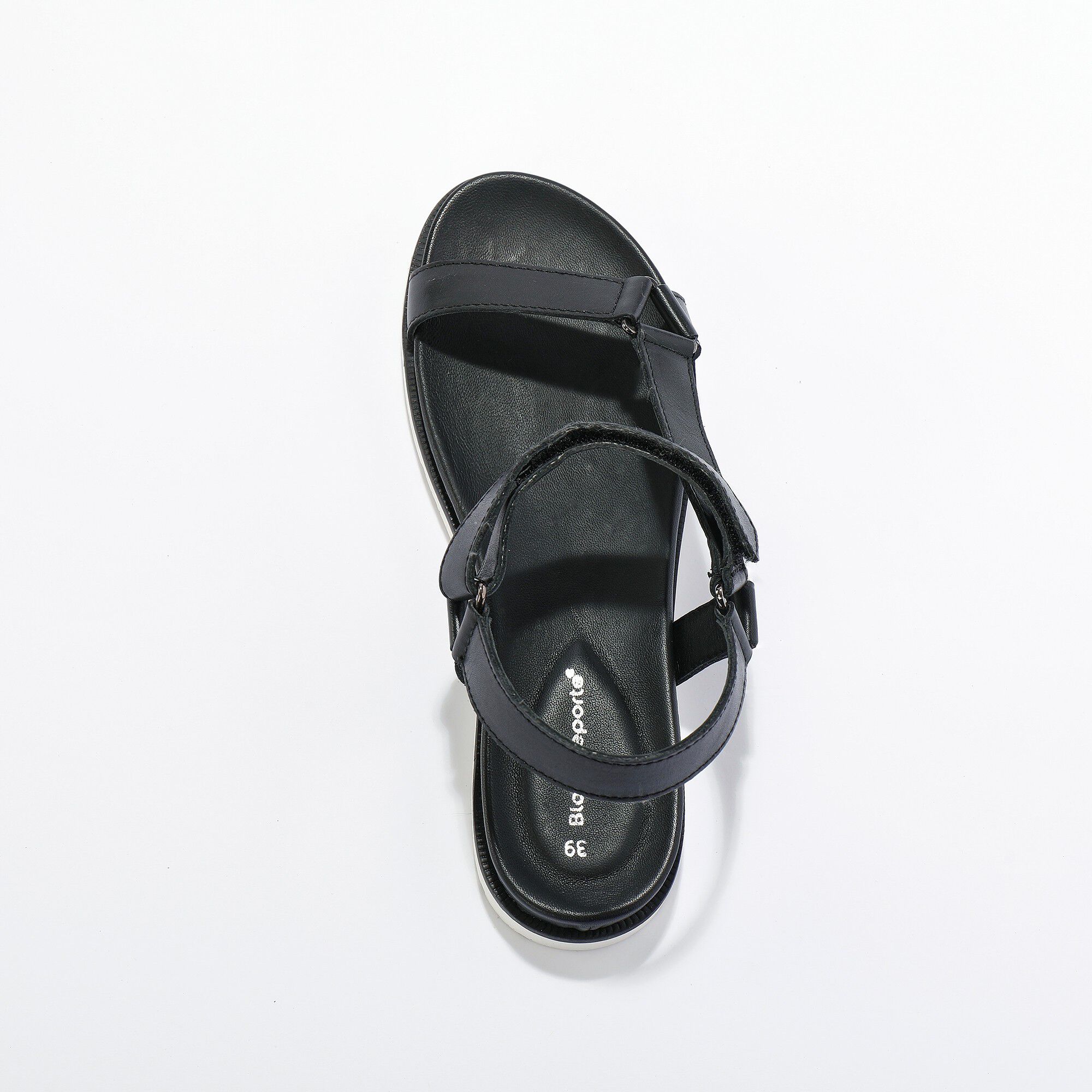 Sandales scratchées largeur confort en cuir style rando