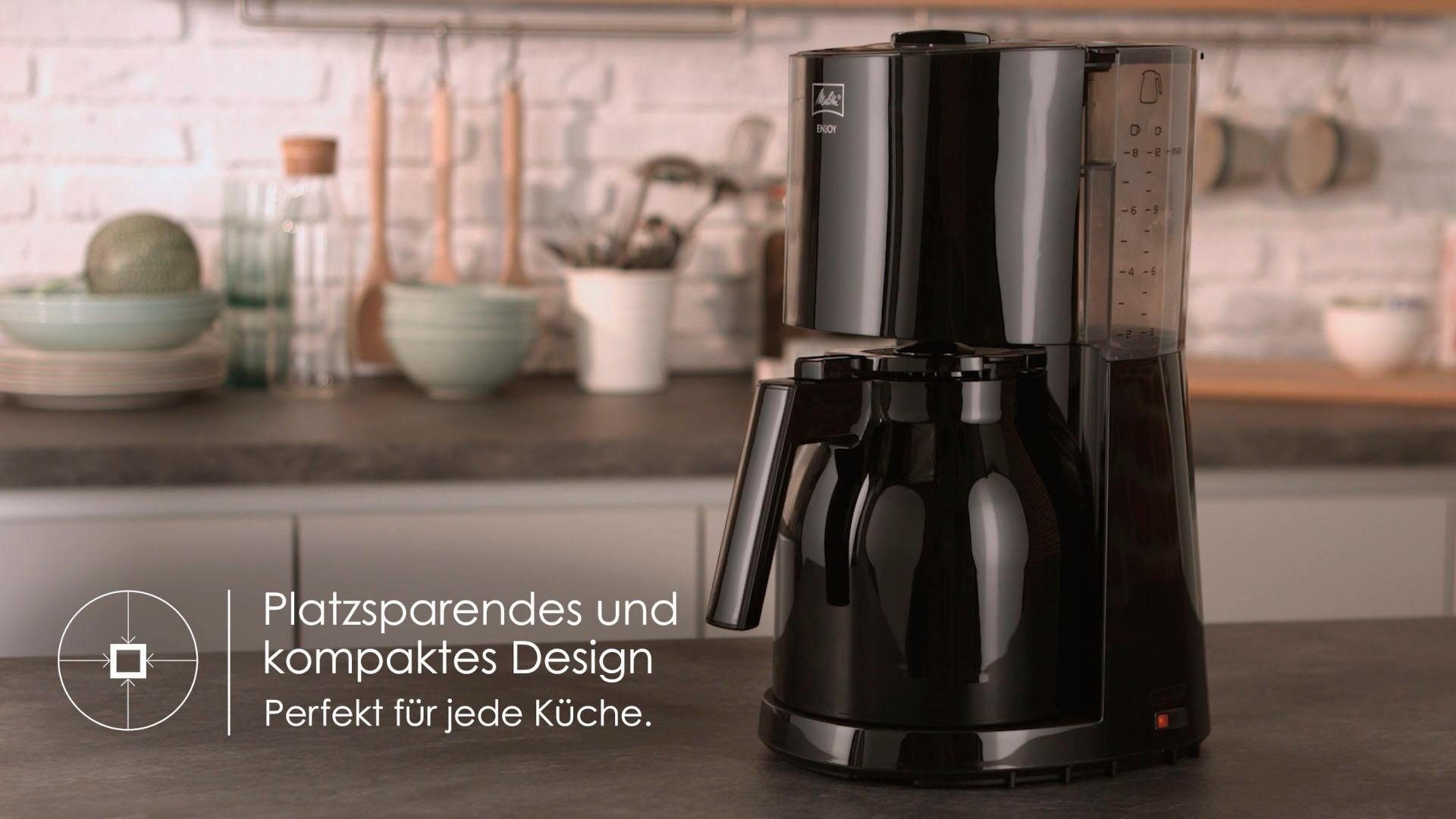 Melitta Filterkaffeemaschine Enjoy Therm 1017-06 schwarz, 1,1l Kaffeekanne, Papierfilter 1x4