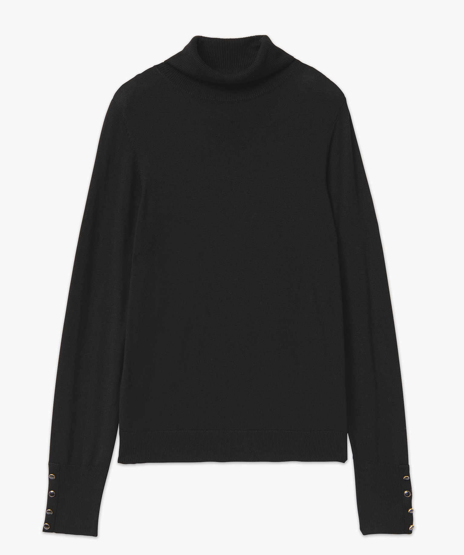 Pull à col roulé en maille fine femme noir | GEMO