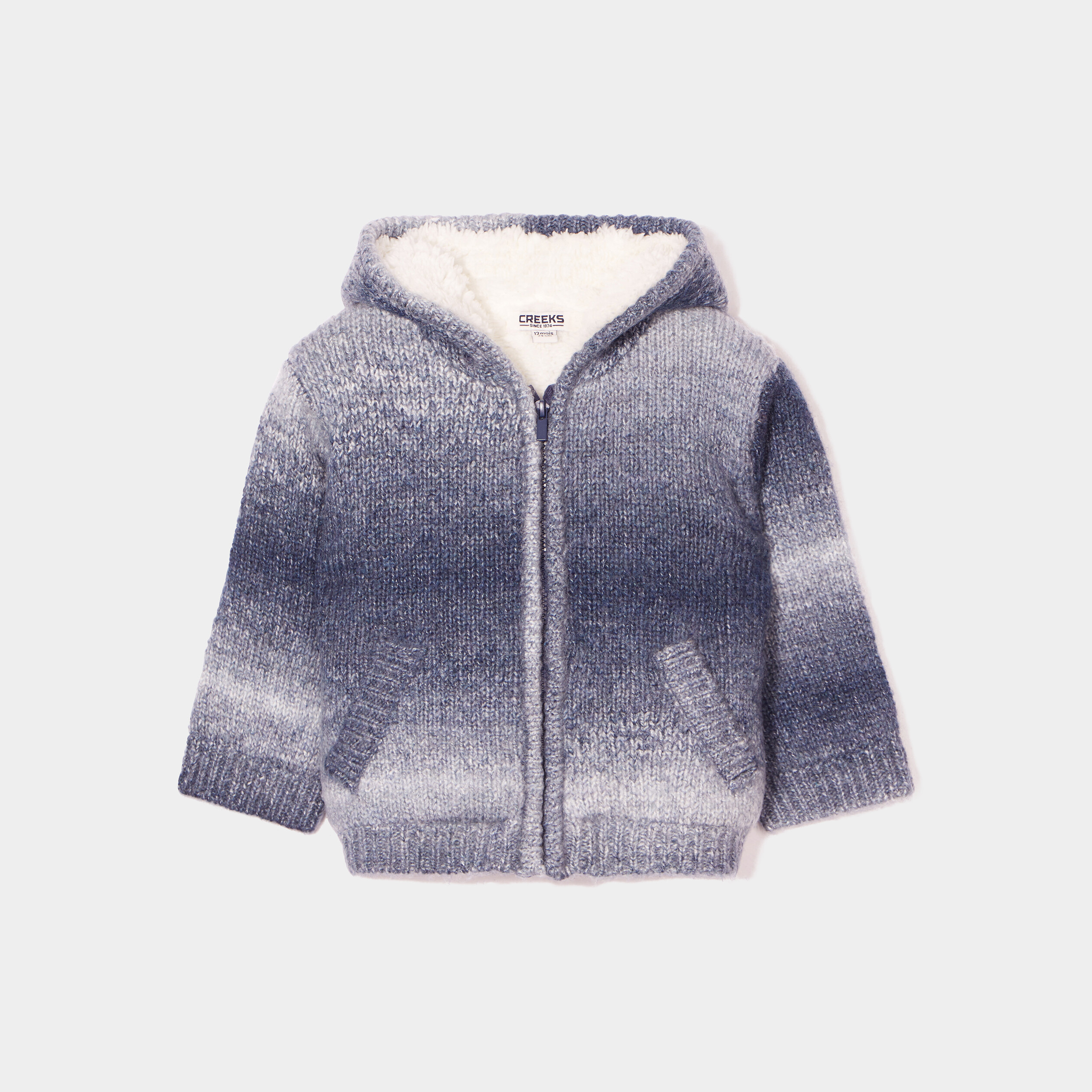 Gilet doublé à capuche Creeks bleu marine bébé garçon | La Halle
