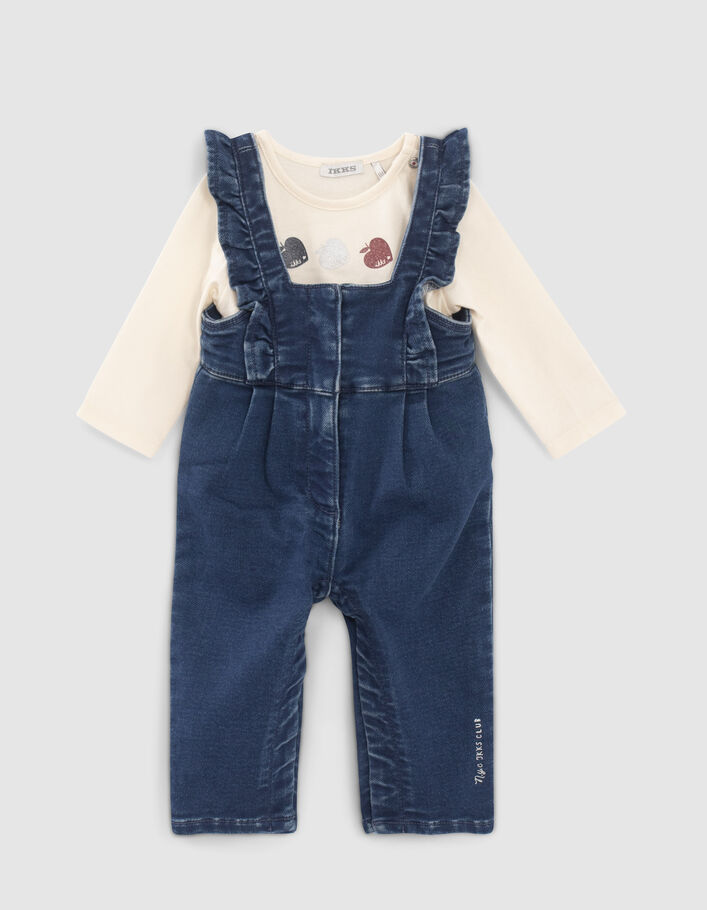 Ensemble salopette en jean et tee-shirt bébé fille