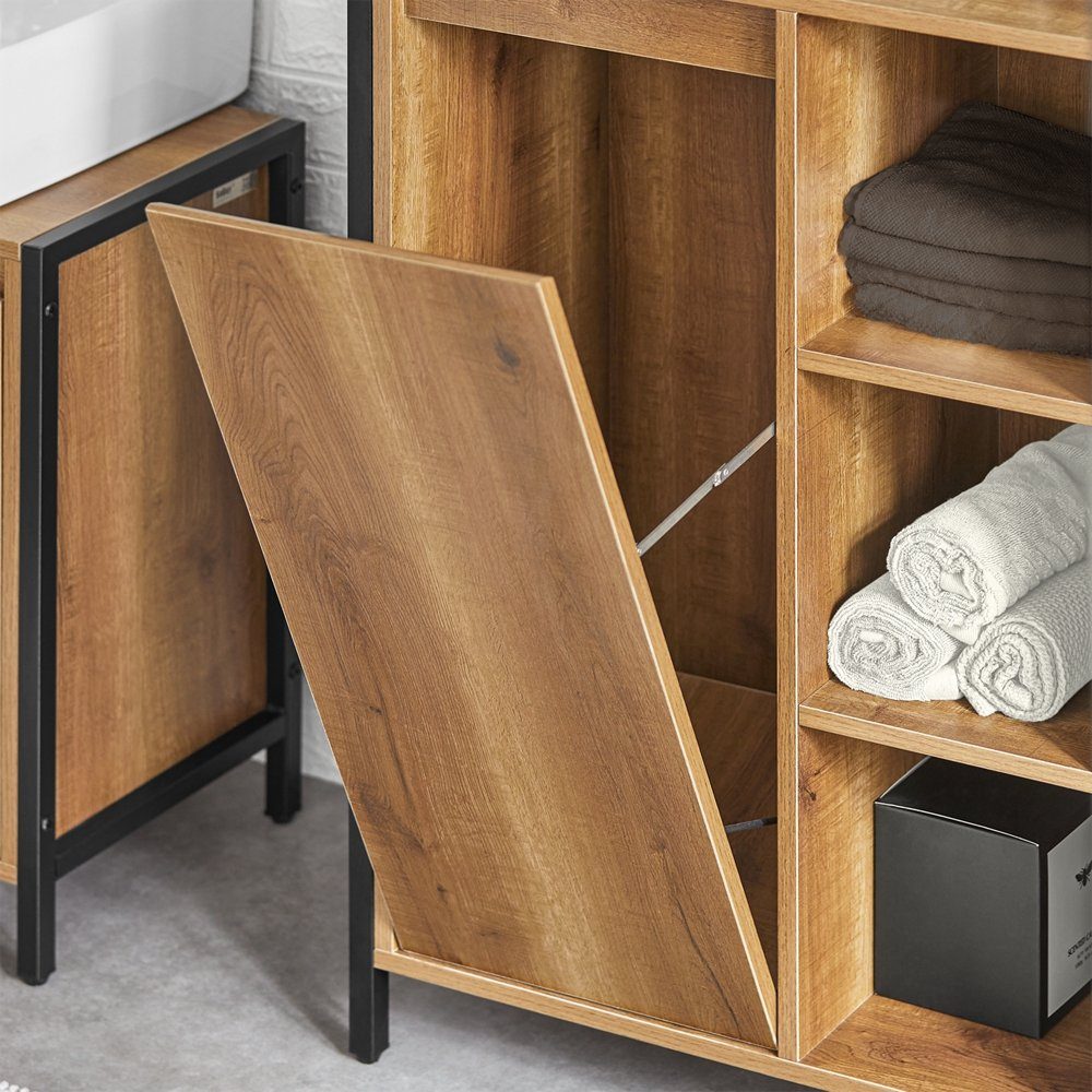 SoBuy Wäscheschrank BZR65 mit ausklappbarem Wäschesäcken Wäschesack Wäschetruhe