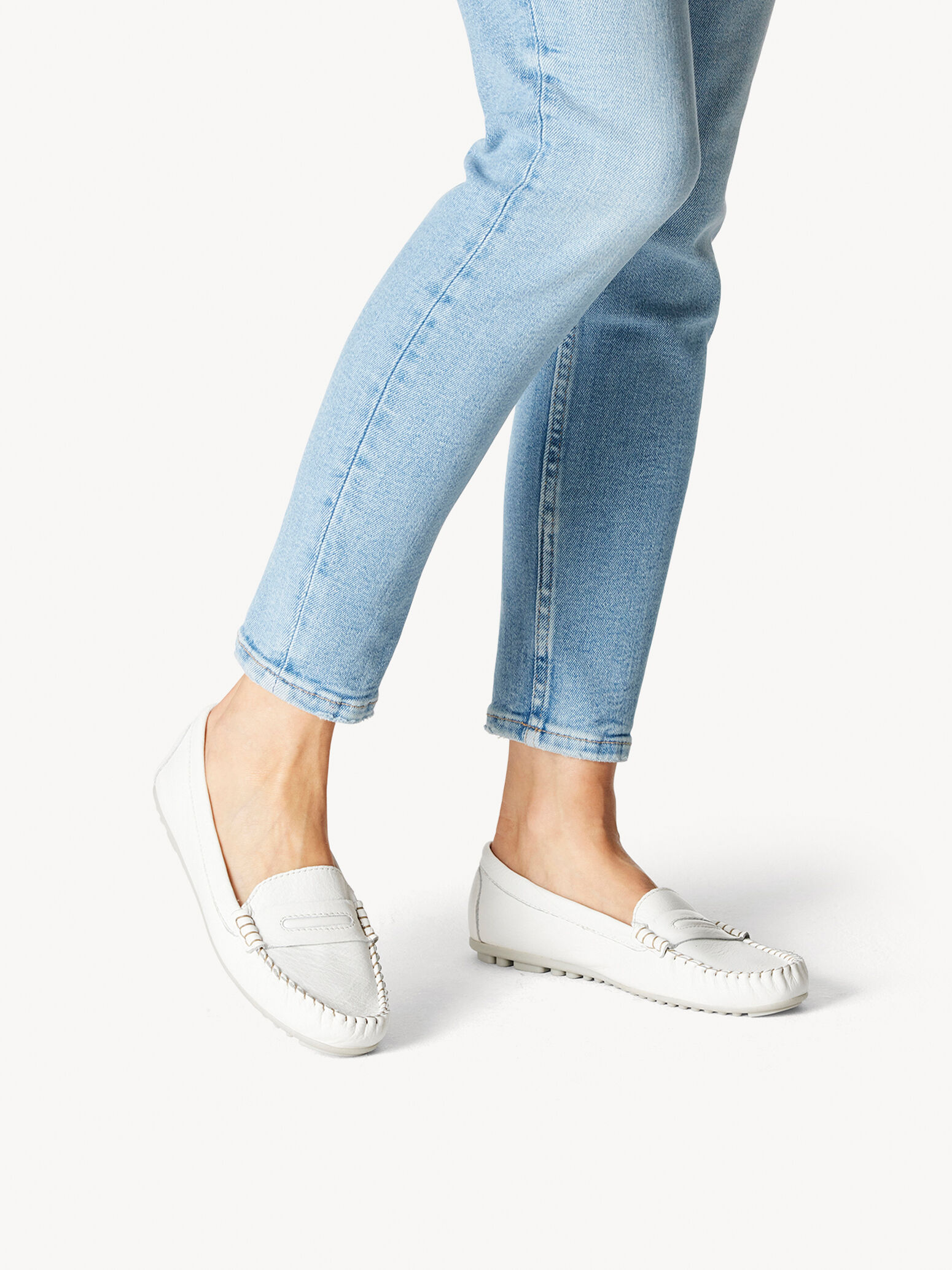 Mocassin en cuir - blanc