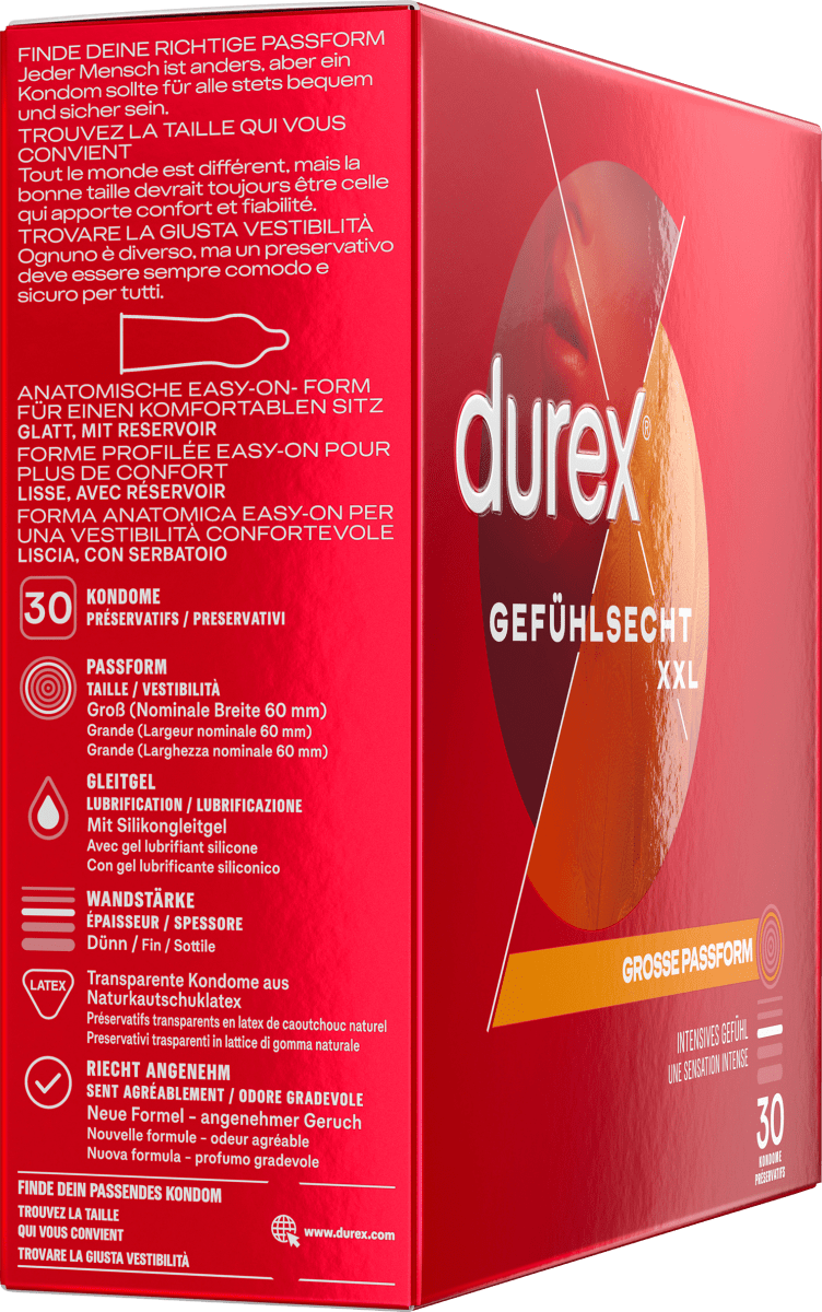 Kondome Gefühlsecht Extra Groß XXL, Breite 60mm, 30 St