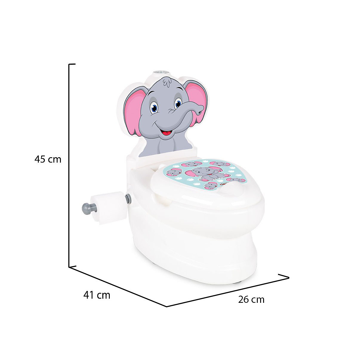Töpfchen Elefant 07566 Musik Licht Toilettenpapierhalter Töpfchen
