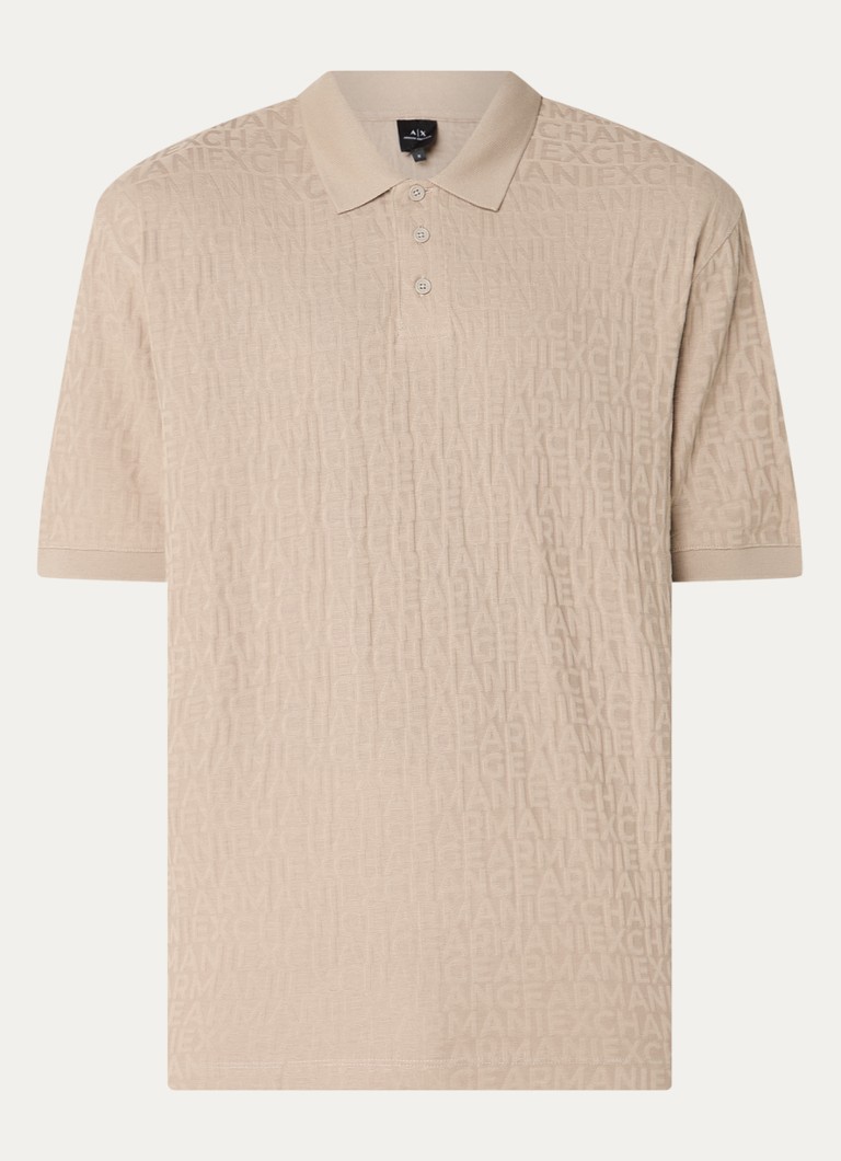 Polo Armani Exchange de corte regular com estampa jacquard.