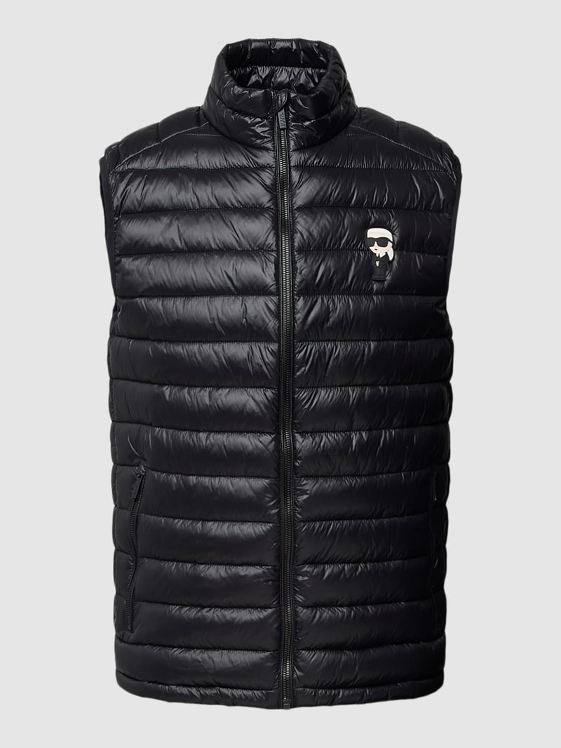 Weste mit Logo-Patch in schwarz