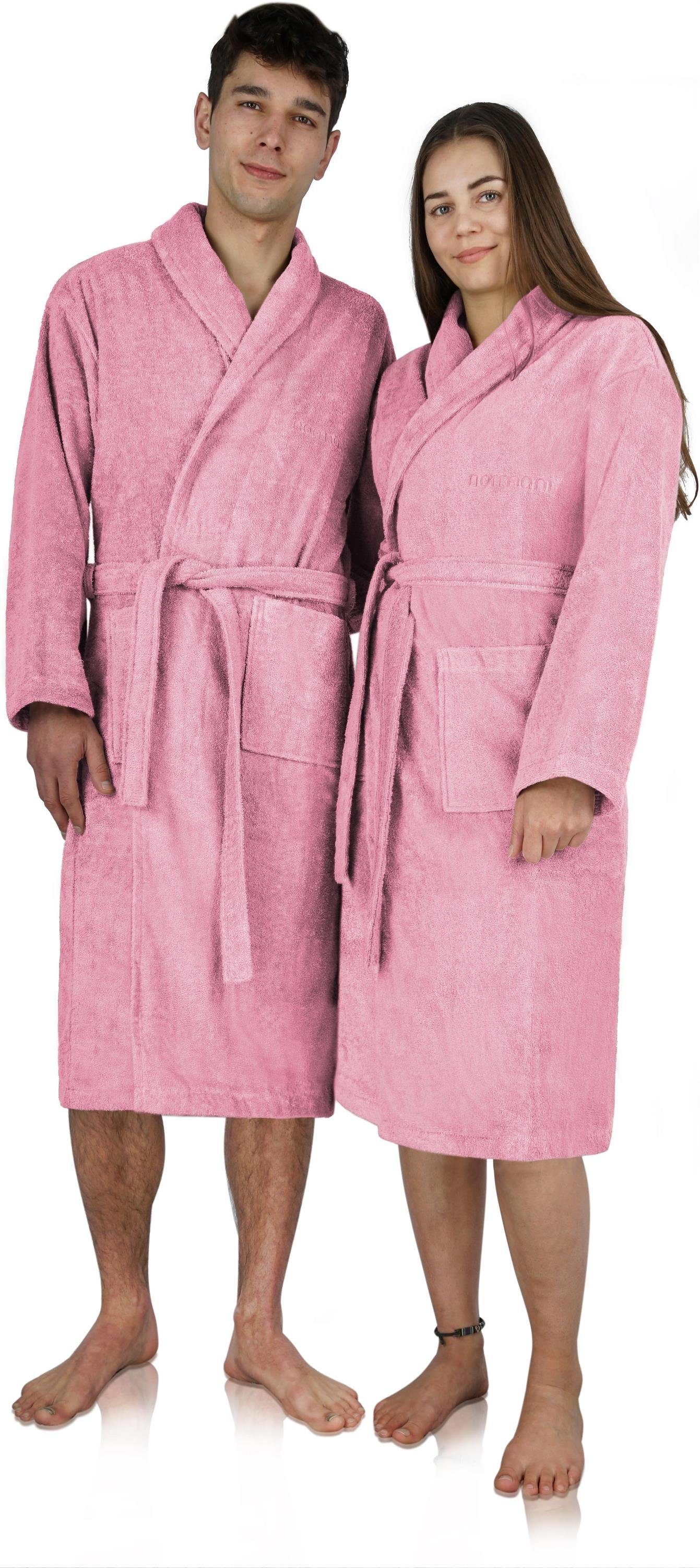 normani Bademantel Unisex Premium Bademantel Sivas, Baumwolle, Schalkragen, Bindegürtel, Saunamantel aus weicher Baumwolle