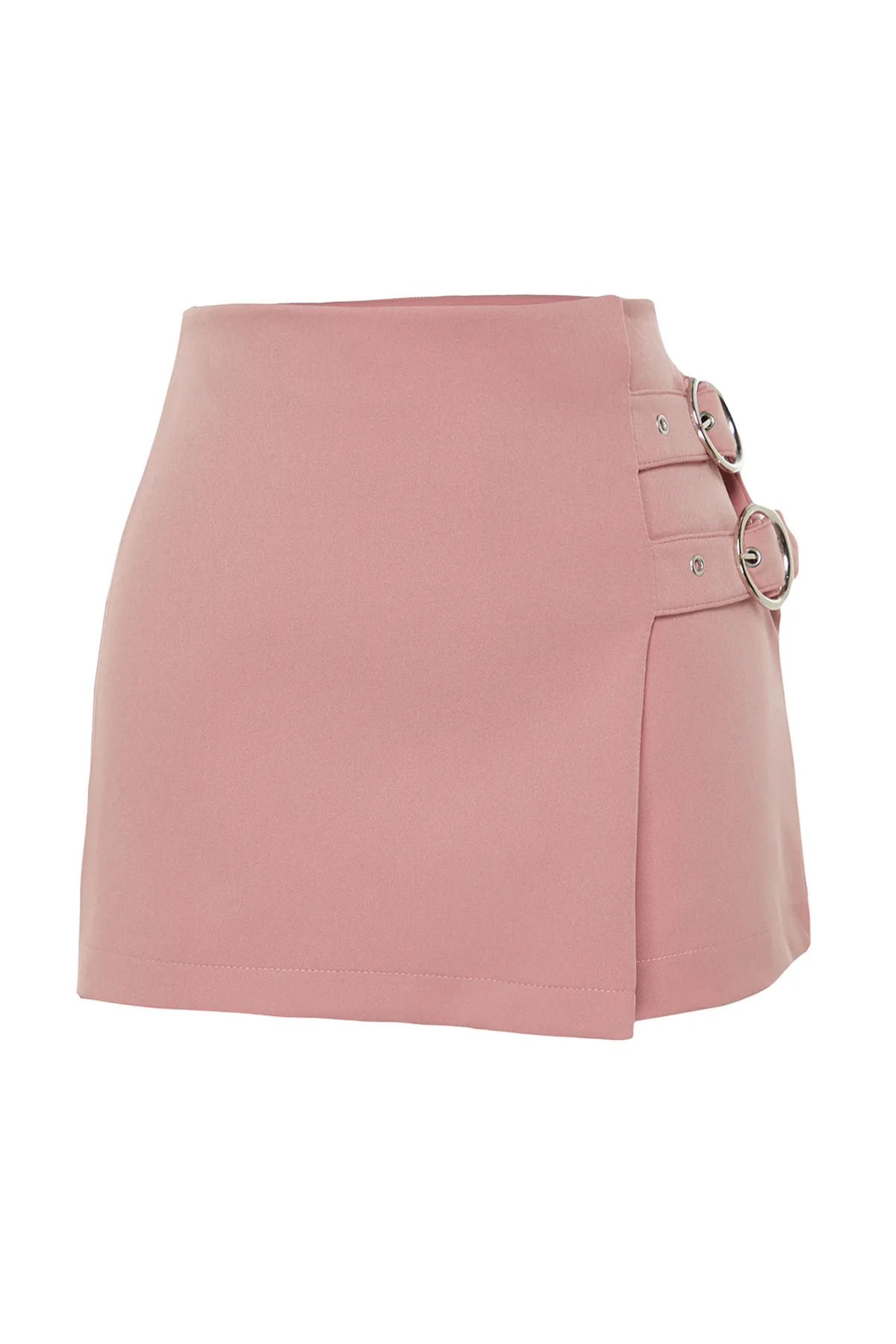 Trendyol Collection  Staubiger Rose-Gürtel-detaillierter gewebter Shorts-Rock TWOAW21SR0034