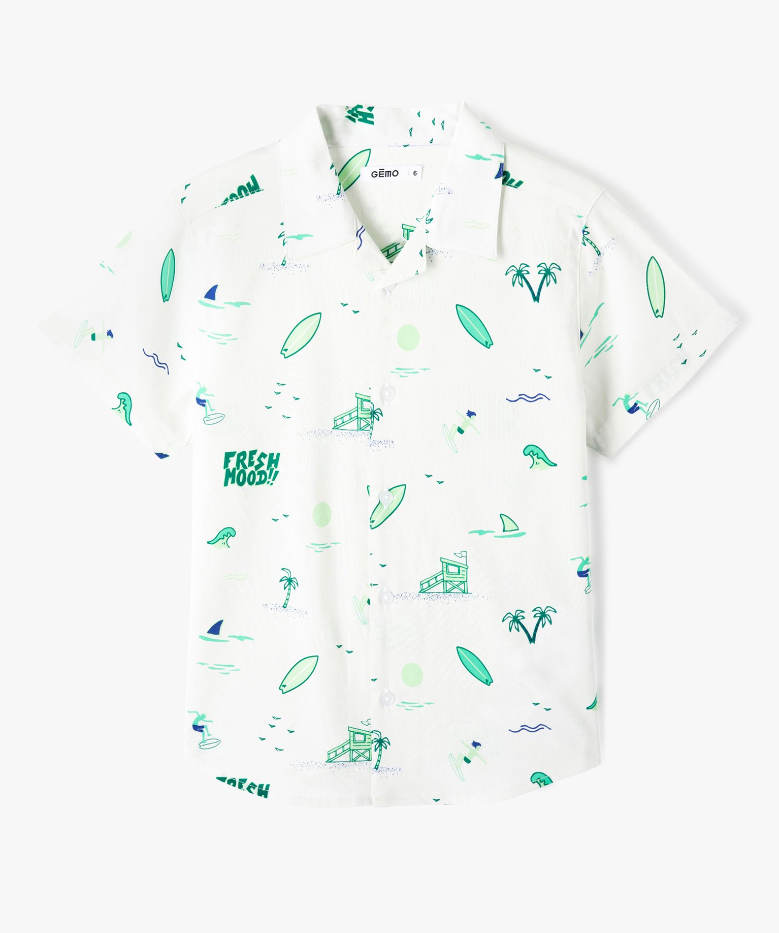 Chemise Garçon à manches courtes à motifs surf imprime | GEMO