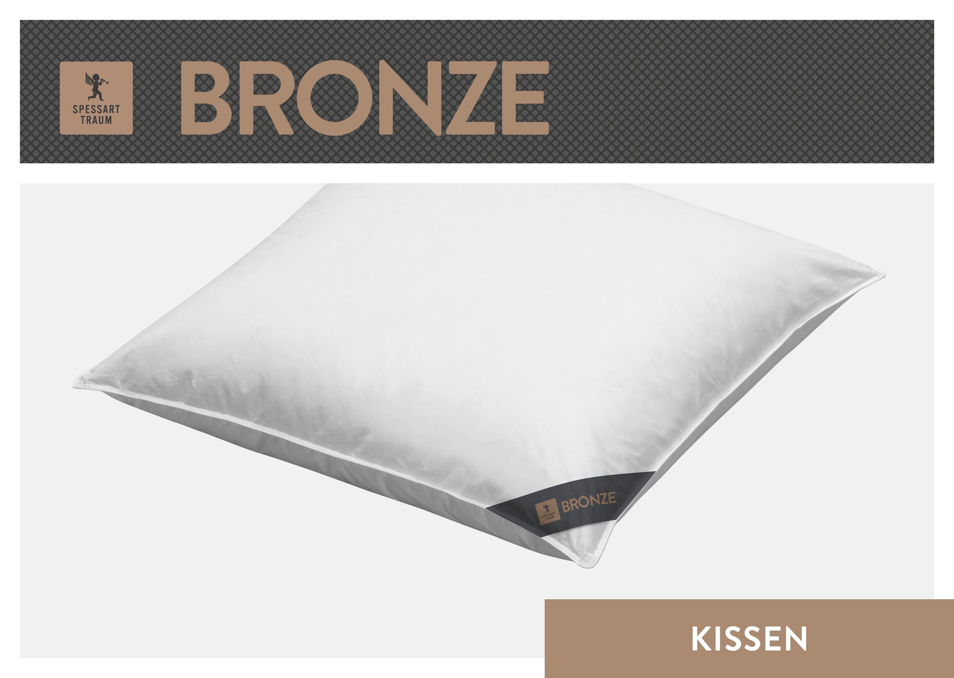 3-Kammer-Kopfkissen Bronze, SPESSARTTRAUM, Füllung: Außen: 90% Daunen,10% Federn; Innen: 100% Federn, Bezug: 100% Baumwolle, hergestellt in Deutschland, allergikerfreundlich
