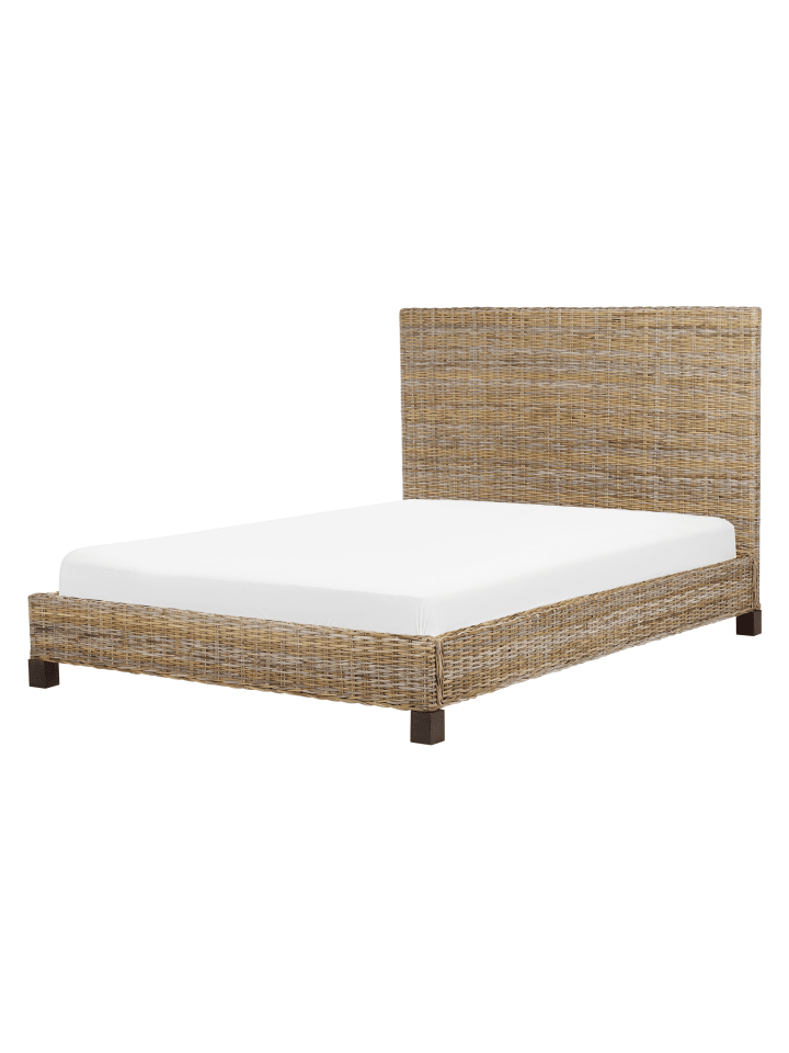 Beliani Doppelbett SALBRIS in /Dunkler Holzfarbton - (W) 152 x (H) 120 x (L) 213 cm günstig kaufen onesize