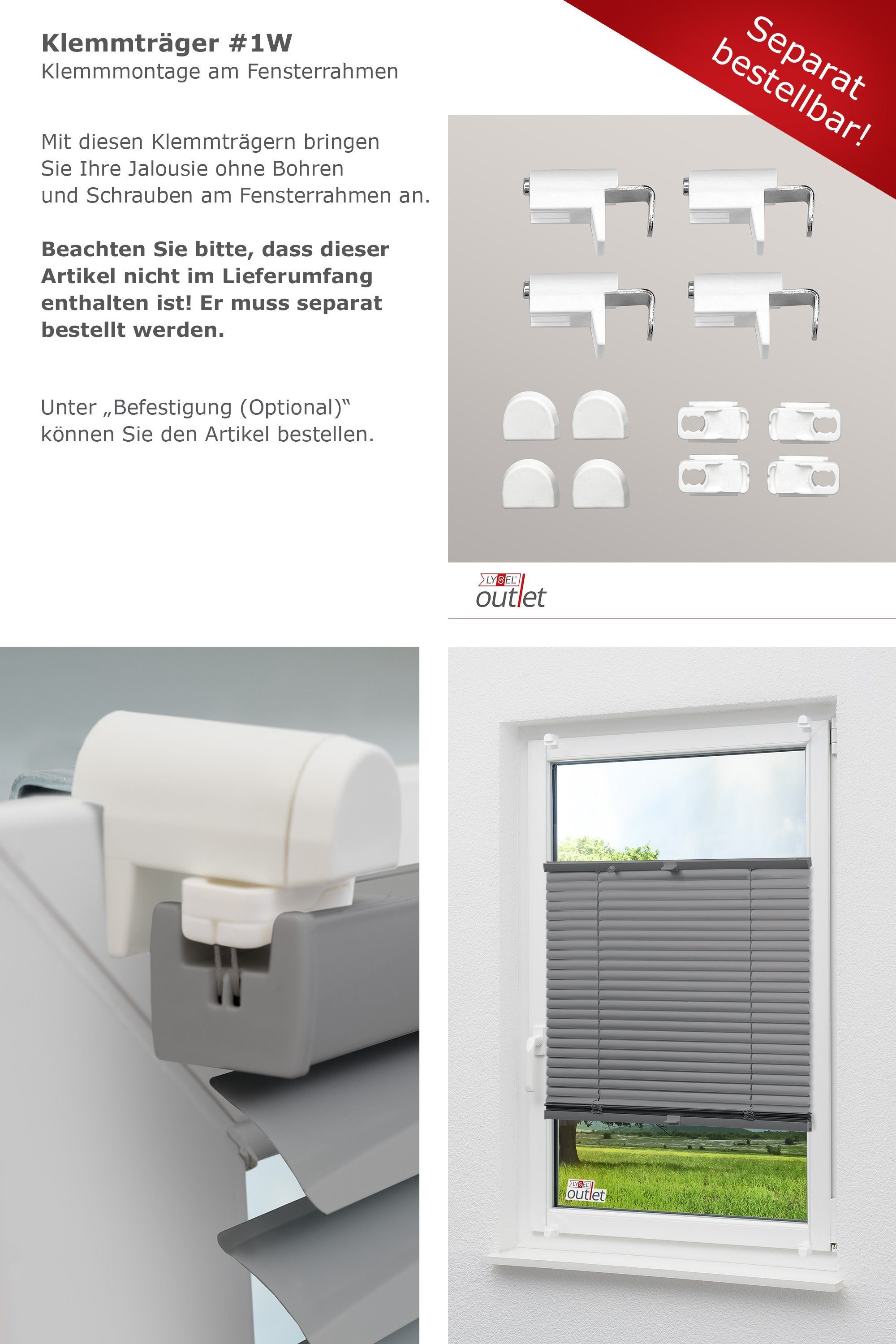 Jalousie Alu 20mm verspannt Silber, LYSEL®, HxB 130x50cm