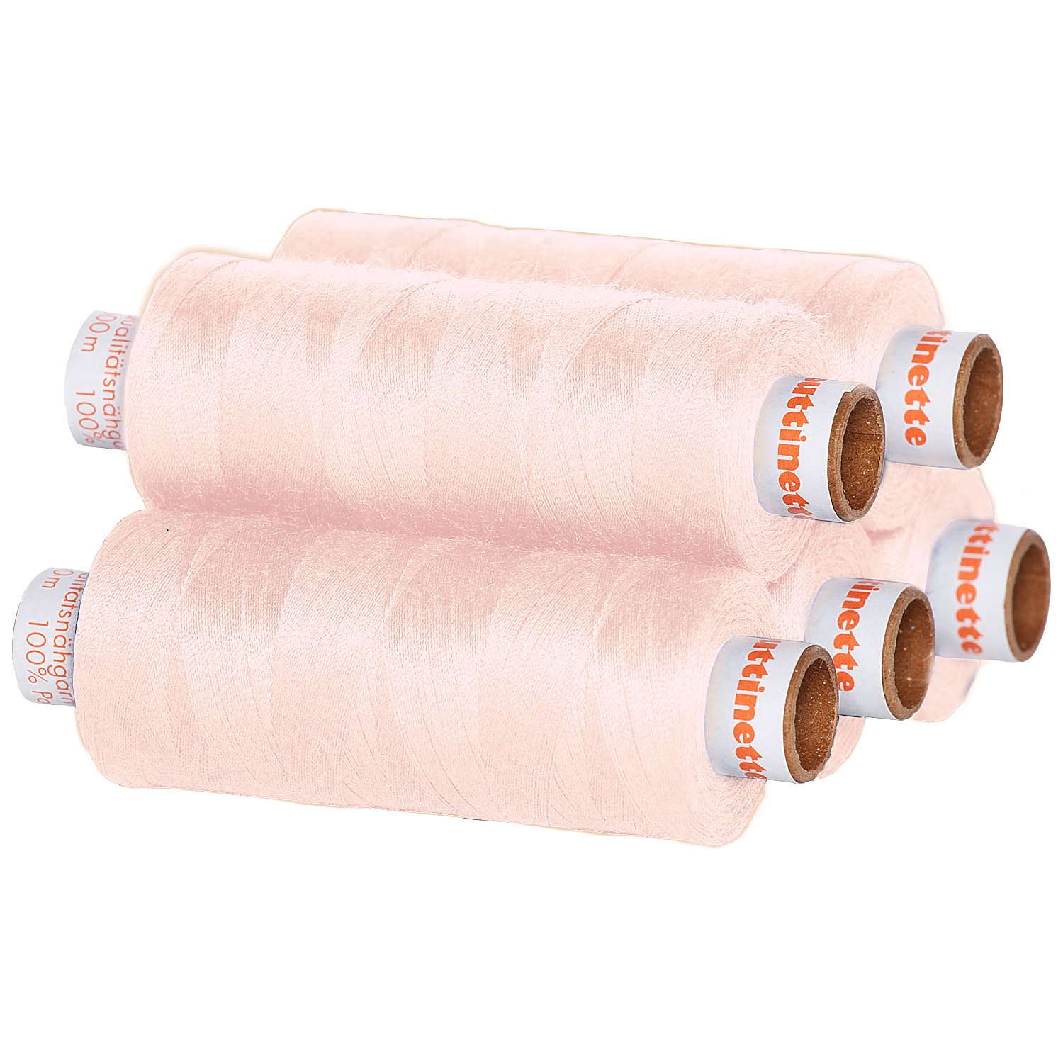 buttinette Universal-Nähgarn, Stärke: 100, 5er-Pack, rosé