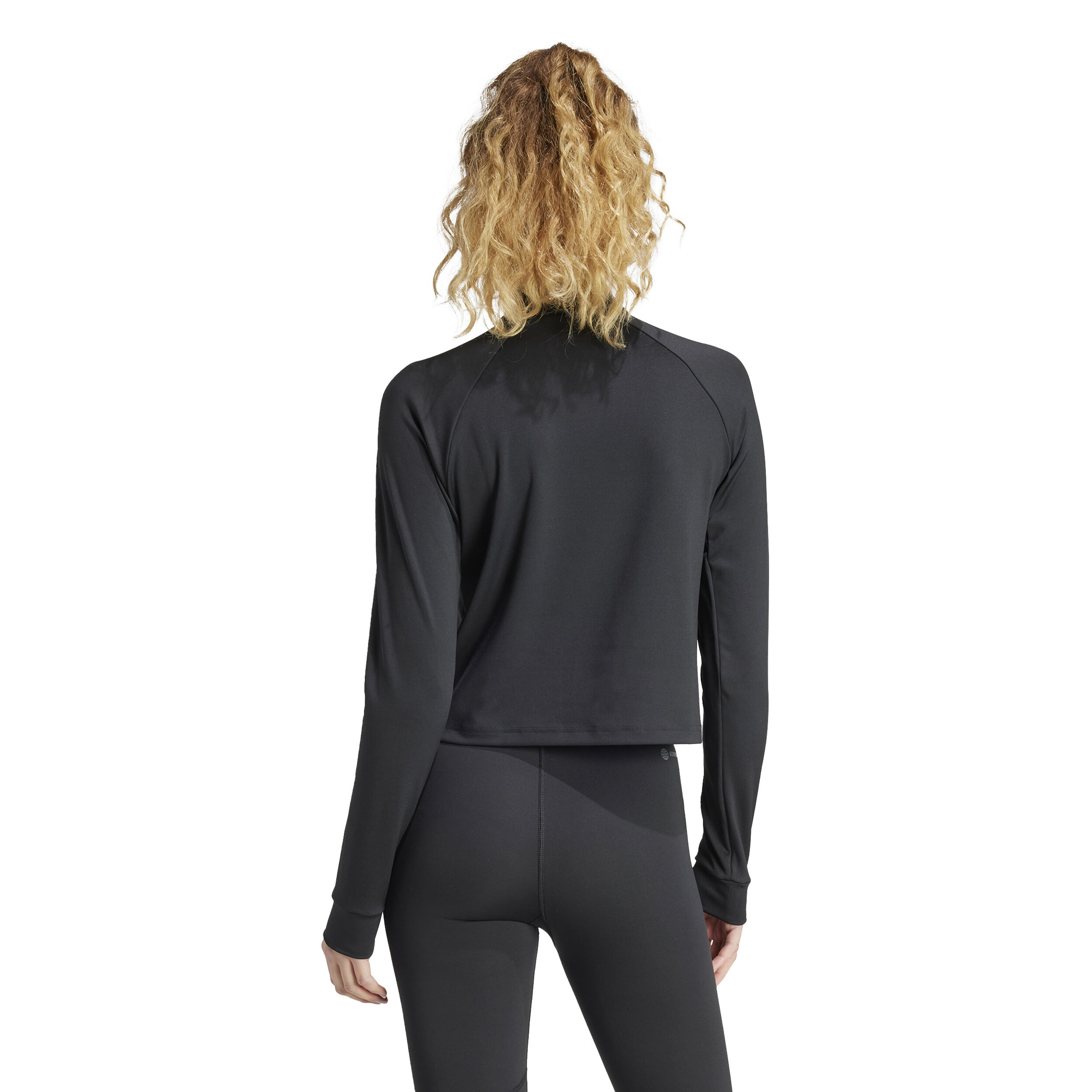 Essentials 1/4 Zip Longsleeve Damen - Schwarz