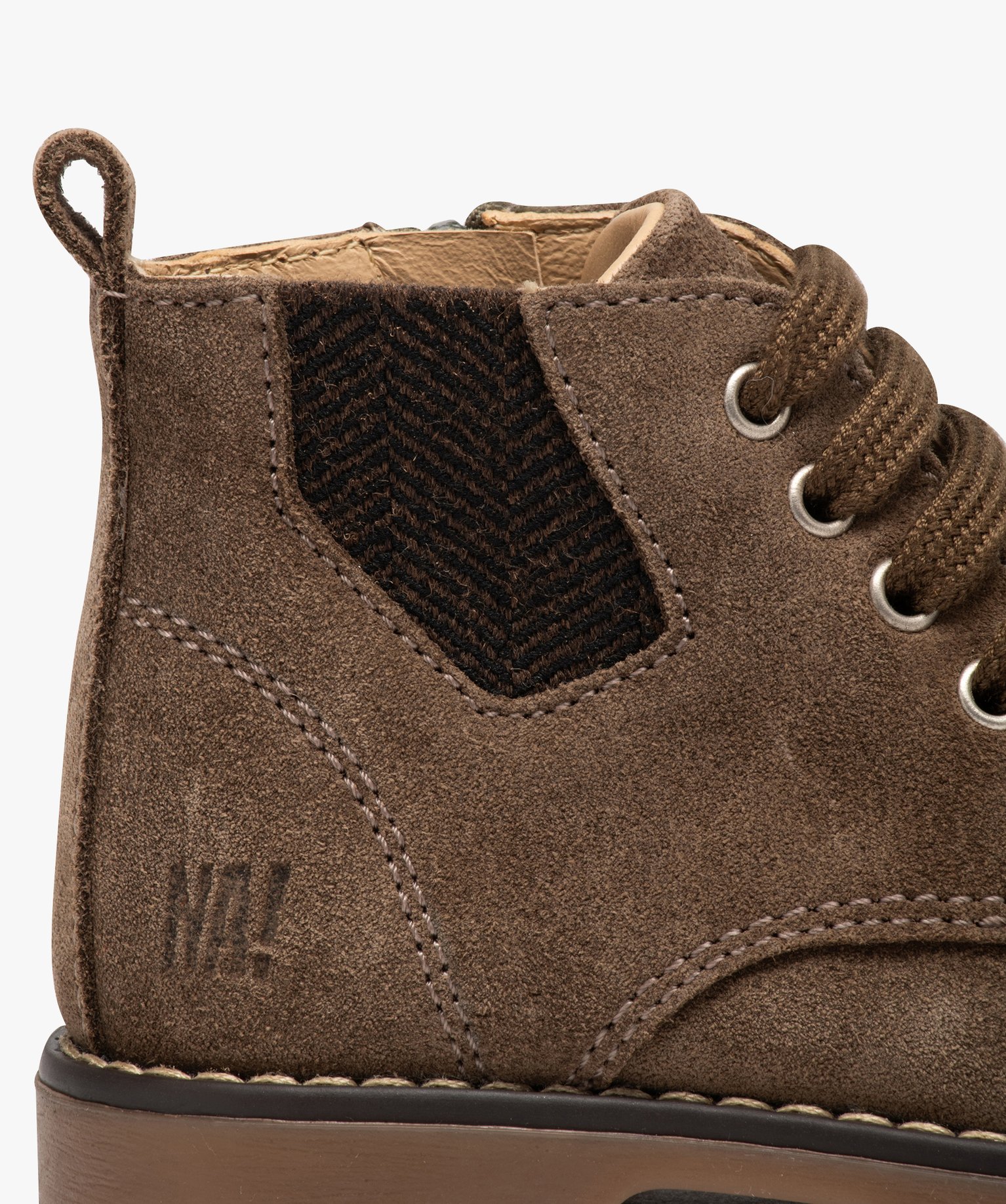Boots bébé Garçon en cuir suédé uni - NA! taupe | GEMO
