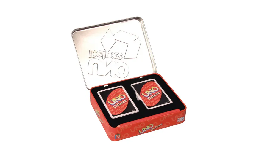 Mattel Games UNO Deluxe Metallbox, Kartenspiel, Gesellschaftsspiel, Kinderspiel