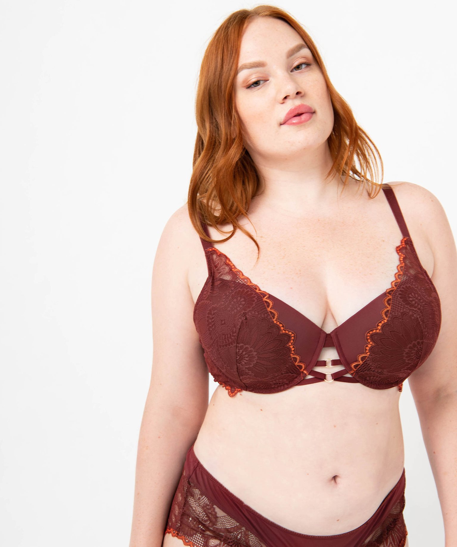 Soutien-gorge grande taille embotant à armatures et coque... marron | GEMO