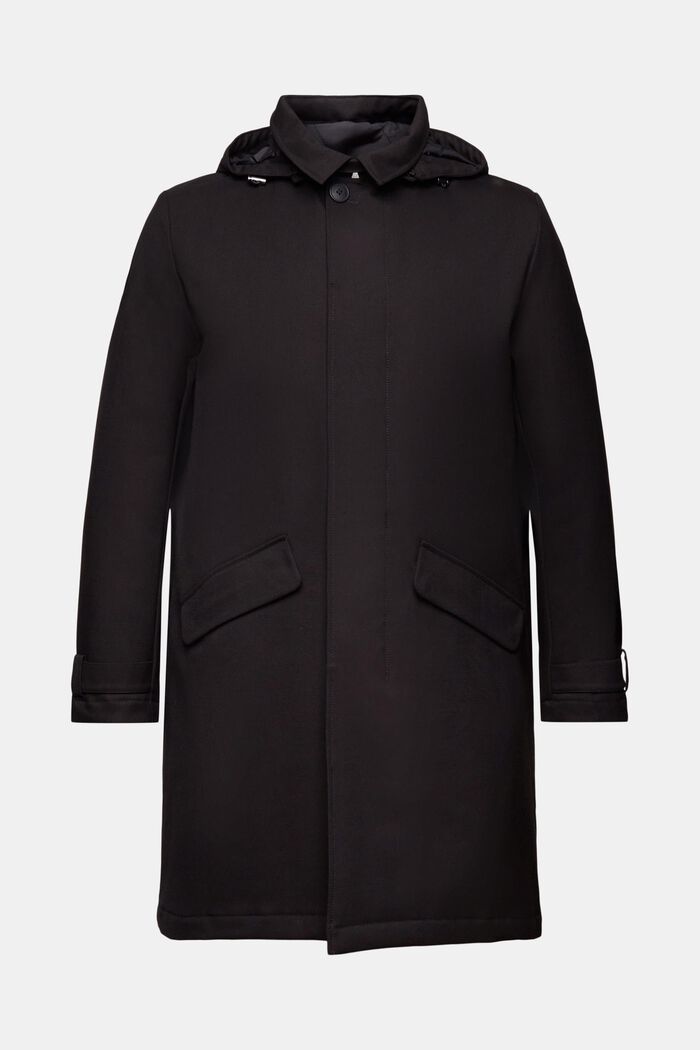 Recycelt: Wattierter Mac Coat mit flexibler Kapuze