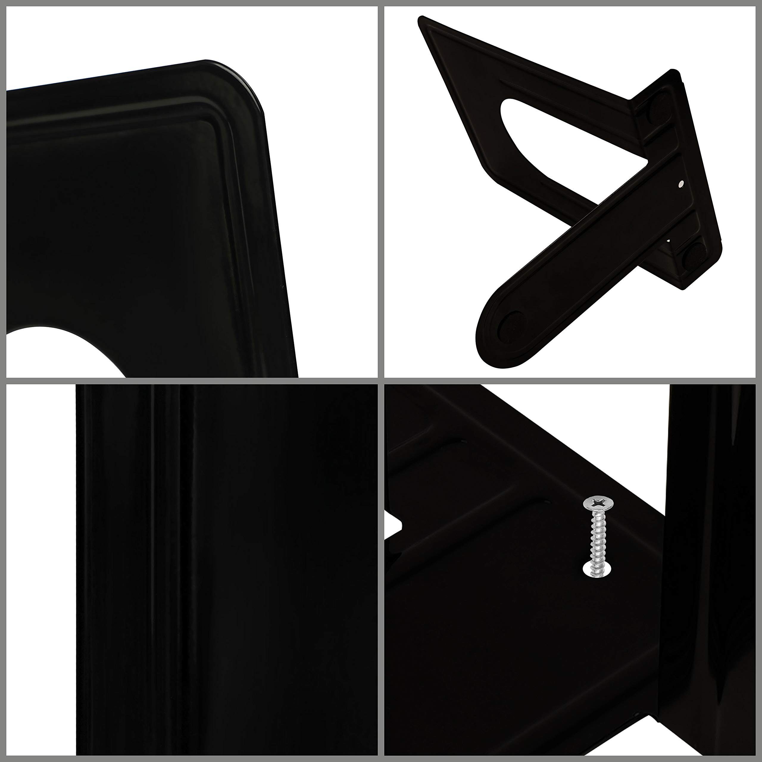 Belle Vous Zeitungsständer Schwarze Buchstützen (3 Paare) zur rutschfesten Aufbewahrung, Black Bookends (3 Pairs) for Non-Slip Storage