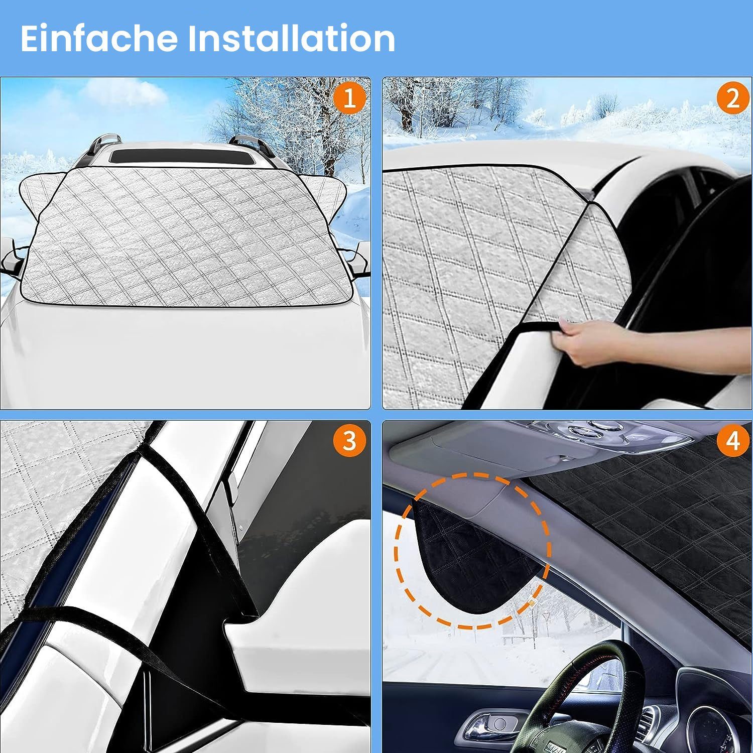 TOPMELON Autosonnenschutz Sonnenschutz Abdeckung Frontscheibe Für alle Jahre