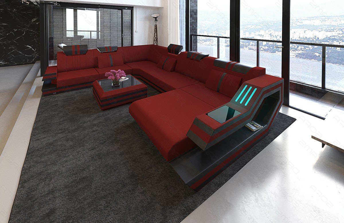 Sofa Dreams Wohnlandschaft Stoff Polster Sofa Ravenna XXL M Mikrofaser Stoffsofa, Couch wahlweise mit Bettfunktion