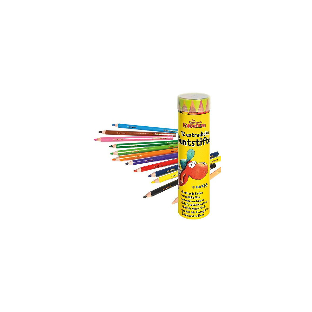 Jumbo Buntstifte Der kleine Drache Kokosnuss, 12 Farben
