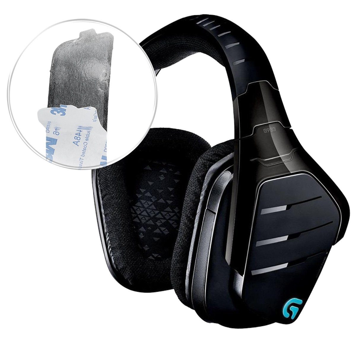 kwmobile Bügelpolster Kopfbügelpolster für Logitech G933 / G933S / G633, Ersatz Neopren Bügelpolster für Headphones