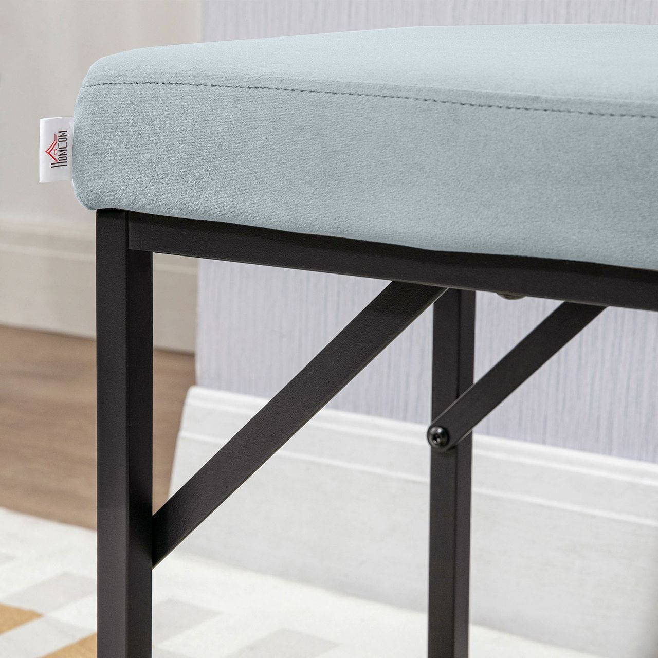 HOMCOM Sitzbank Polsterbank, Bettbank in Samtoptik, Schminkbank für Schlafzimmer