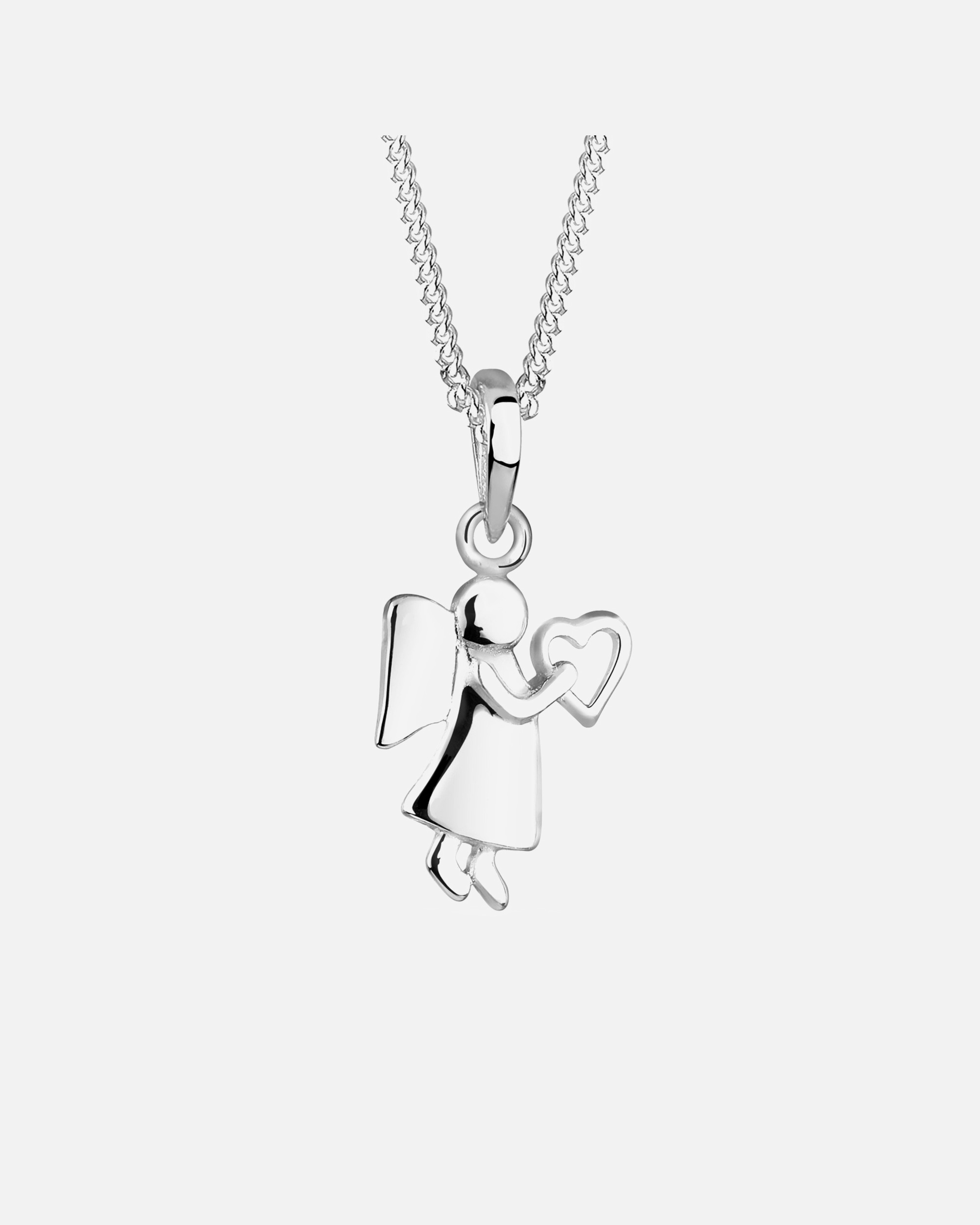 Talismano da donna Elli a forma di cuore e angelo in argento sterling 925