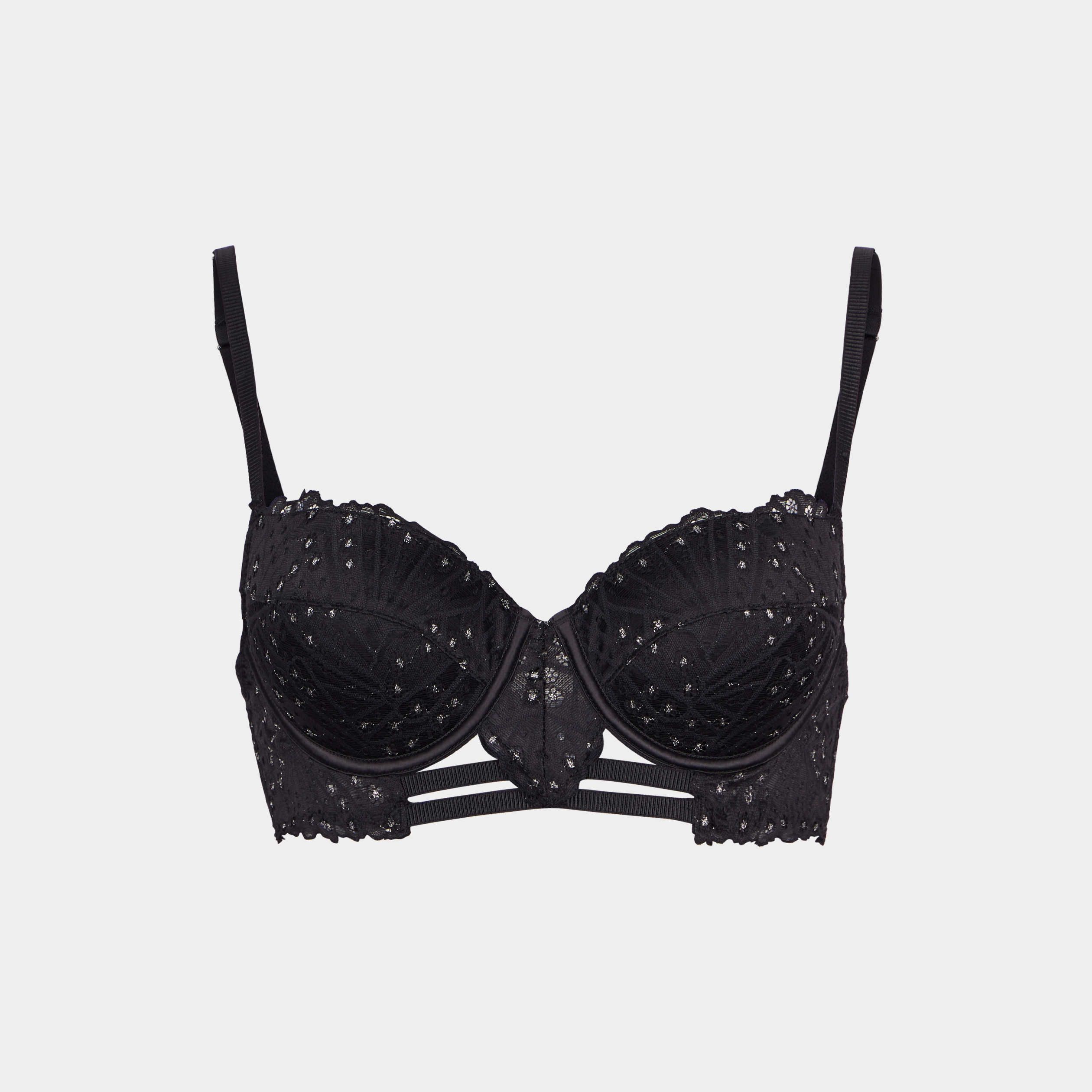 Soutien-gorge emboîtant fils métallisés noir femme | La Halle