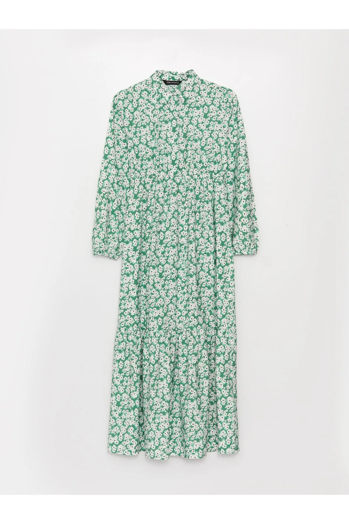 LC Waikiki  Geblümtes, langärmliges Damen-Hemdkleid