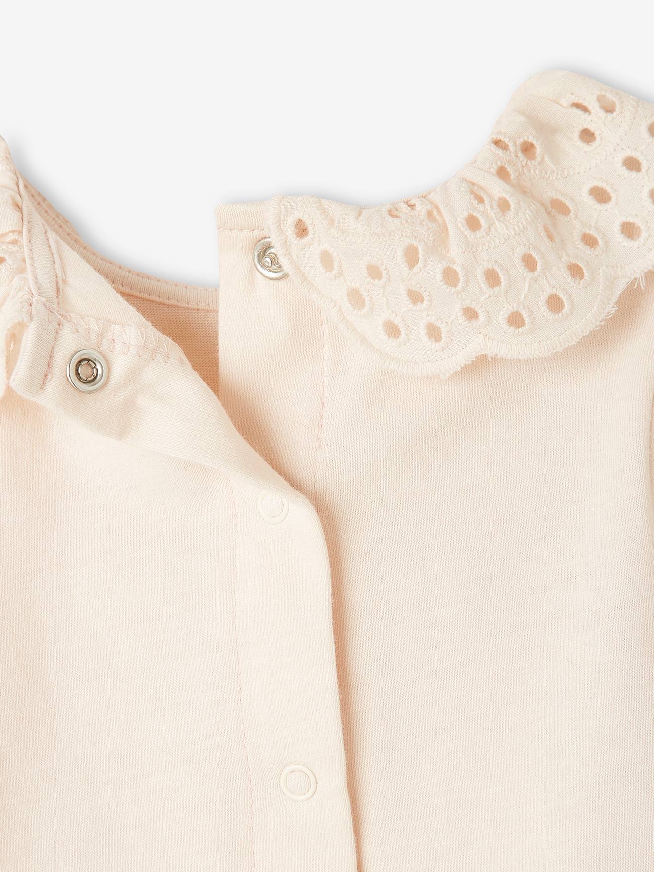 Vertbaudet Baby Shirt mit besticktem Kragen Oeko-Tex - marine gestreift